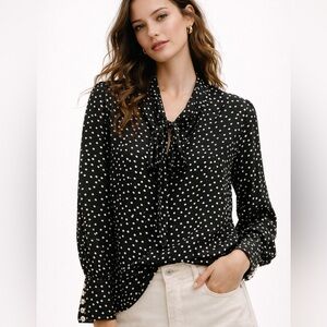 Esqualo Black and White Polka Dot Blouse